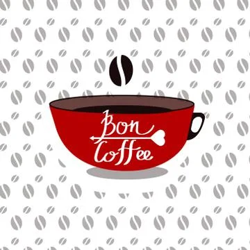 Set of hand drawn coffee theme elements, vector illustration Stock Illustration