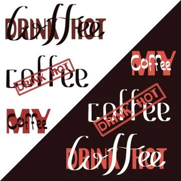 Set of hand drawn coffee theme elements, vector illustration Stock Illustration