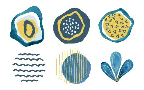 Set of hand drawn creative elements.Abstract shapes and Doodle objects.Modern 스톡 일러스트