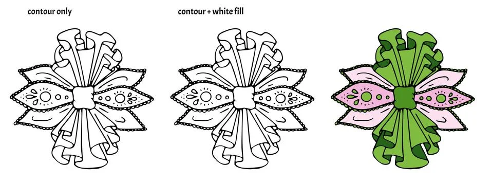 Set of hand drawn cute decorative elements Stock Illustration