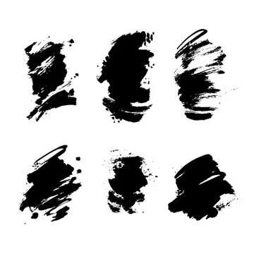 Set of hand drawn design elements. Vector collection of black ink spots. 스톡 일러스트