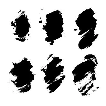 Set of hand drawn design elements. Vector collection of black ink spots. イラスト素材