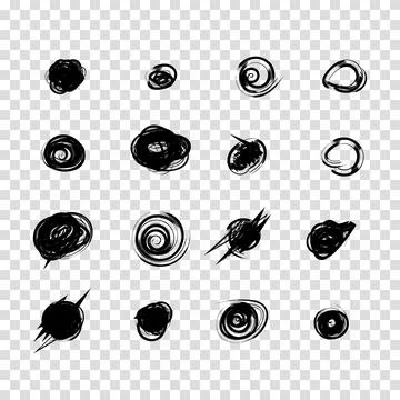 Set of hand drawn doodle circles in a grunge style. Vector illustration for b Stockillustratie
