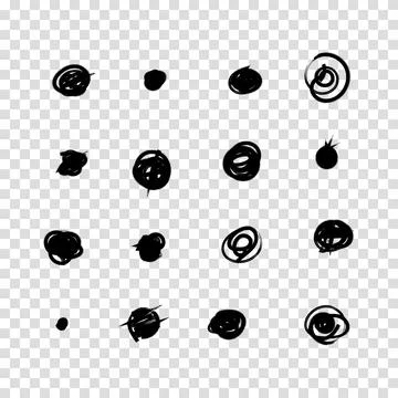 Set of hand drawn doodle circles in a grunge style. Scribble doodle circle .. Stock Illustration