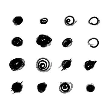Set of hand drawn doodle circles in a grunge style. Scribble doodle circle .. Stock Illustration