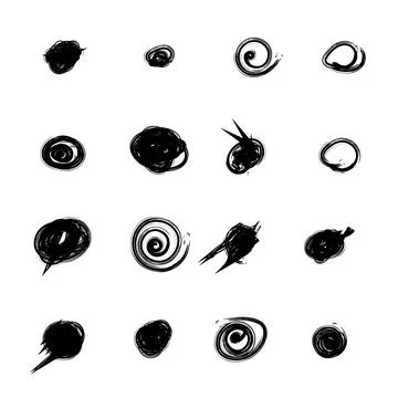 Set of hand drawn doodle circles in a grunge style. Vector illustration for.. イラスト素材