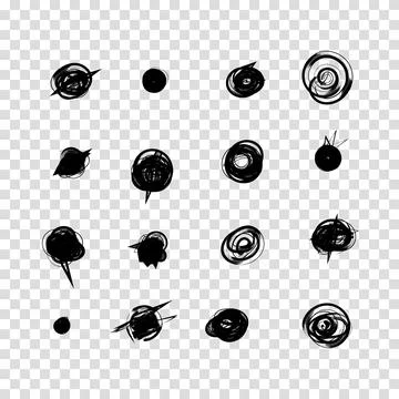Set of hand drawn doodle circles in a grunge style. Vector illustration for.. Stock Illustration