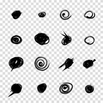 Set of hand drawn doodle circles in a grunge style. Vector illustration for.. Illustrazione stock