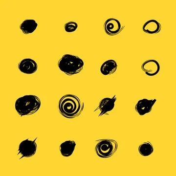 Set of hand drawn doodle circles in a grunge style. Scribble doodle circle an Stock Illustration