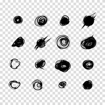Set of hand drawn doodle circles in a grunge style. Scribble doodle circle an Stock Illustration