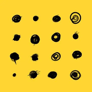 Set of hand drawn doodle circles in a grunge style. Scribble doodle circle .. Stock Illustration