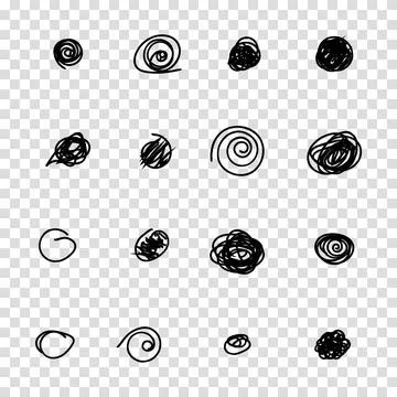 Set of hand drawn doodle circles in a grunge style. Scribble doodle circle an Stock Illustration