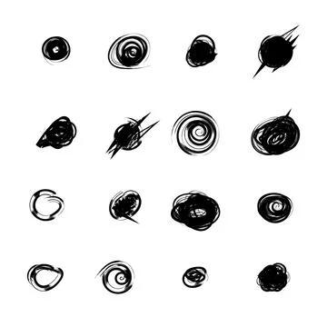 Set of hand drawn doodle circles in a grunge style. Scribble doodle circle an Stock Illustration