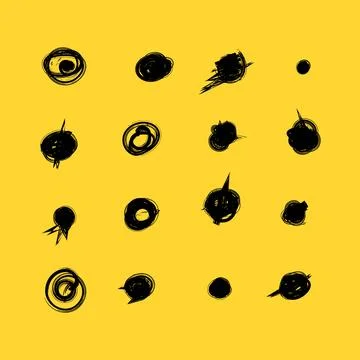 Set of hand drawn doodle circles in a grunge style. Scribble doodle circle an 스톡 일러스트