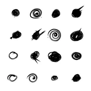 Set of hand drawn doodle circles in a grunge style. Scribble doodle circle an 스톡 일러스트