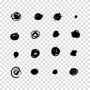 Set of hand drawn doodle circles in a grunge style. Vector illustration for.. Stock Illustration