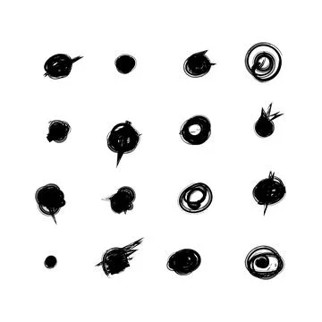 Set of hand drawn doodle circles in a grunge style. Scribble doodle circle .. Stock Illustration