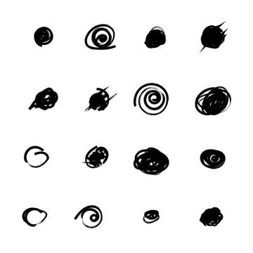 Set of hand drawn doodle circles in a grunge style. Vector illustration for.. Stock Illustration