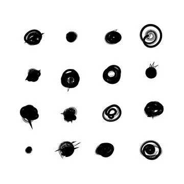 Set of hand drawn doodle circles in a grunge style. Scribble doodle circle .. Stock Illustration