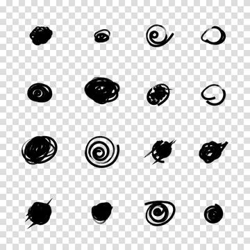 Set of hand drawn doodle circles in a grunge style. Vector illustration for b Stockillustratie
