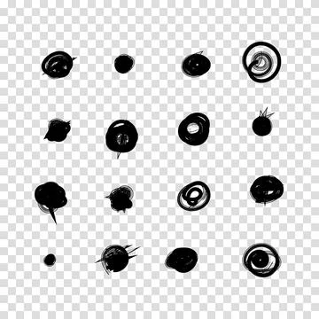 Set of hand drawn doodle circles in a grunge style. Vector illustration for.. Ilustración de archivo