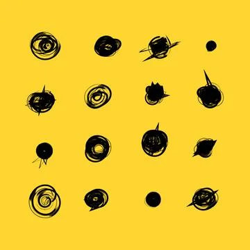 Set of hand drawn doodle circles in a grunge style. Scribble doodle circle an 스톡 일러스트