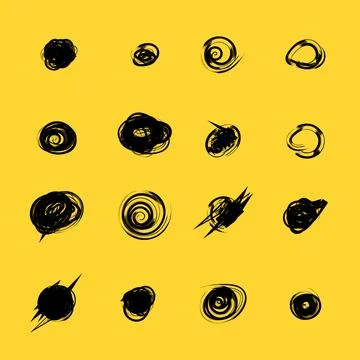 Set of hand drawn doodle circles in a grunge style. Scribble doodle circle an Stock Illustration