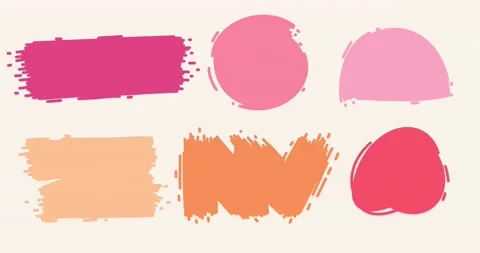 Set of  Hand Drawn Doodle Pink Stains, Brush Strokes. Stock Footage 147614121