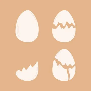 Set of hand drawn eggs flat style, vector illustration イラスト素材