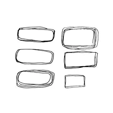 Set of hand drawn elements. rectangular frames Stock Illustration