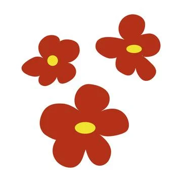 Set of hand drawn floral design elements, abstract shapes. Stock Illustration