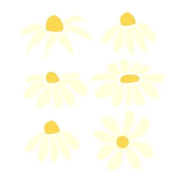 Set of hand drawn floral design elements, abstract shapes. Stock Illustration