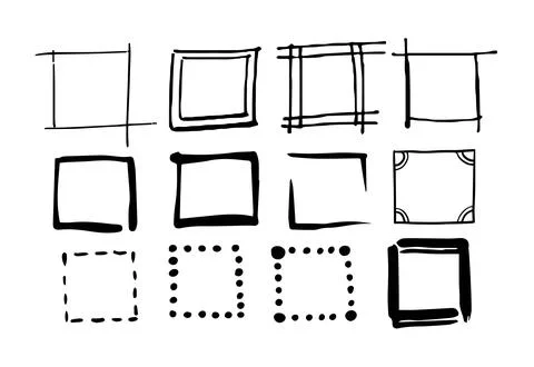 Set of hand drawn graphic elements Stock Illustration