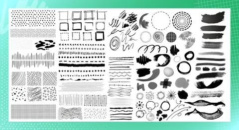 Set of hand drawn graphic elements イラスト素材