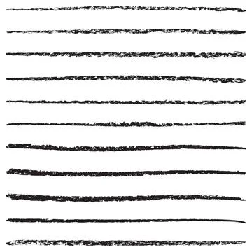 Set of hand-drawn grunge vector lines in black on a transparent background Stock Illustration