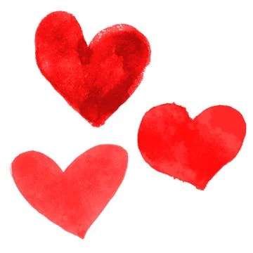 Set of hand drawn hearts Stock Illustration