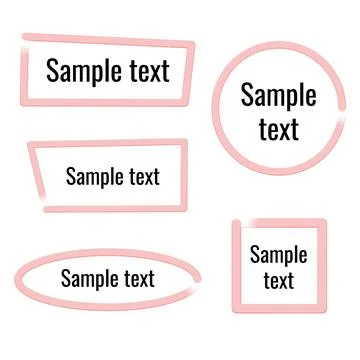 Set of hand drawn highlighter design elements, frames, stripes and strokes. Stock Illustration