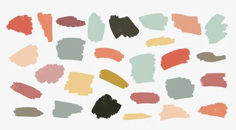 Set of hand drawn irregular organic textured shapes Stock Illustration