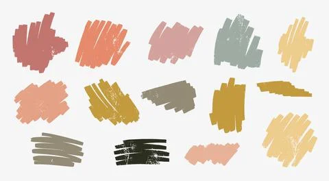 Set of hand drawn irregular organic textured shapes Stock Illustration