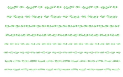 A set of hand-drawn leaf lines. A simple and cute standard material. Stock Illustration