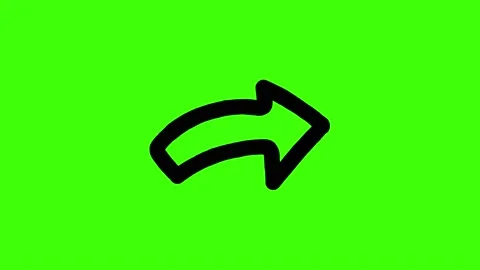 A Set of Hand Drawn Line Pointing Arrows Animation on Green Background Stock Footage 165352456
