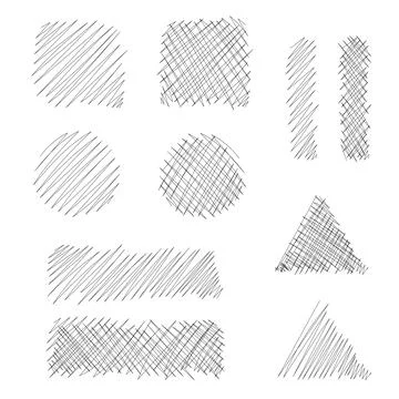 Set of Hand Drawn Lines Stock Illustration