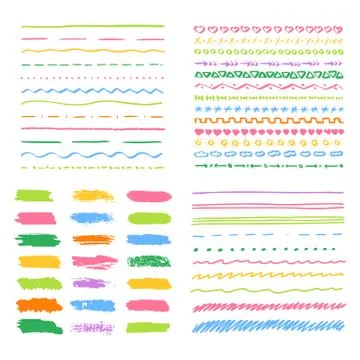 Set of hand drawn lines text labeling elements イラスト素材