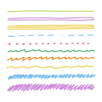 Set of hand drawn lines text labeling elements Stock Illustration