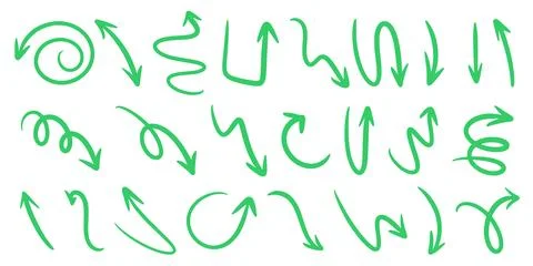 Set of hand drawn marker vector arrow elements Stock Illustration