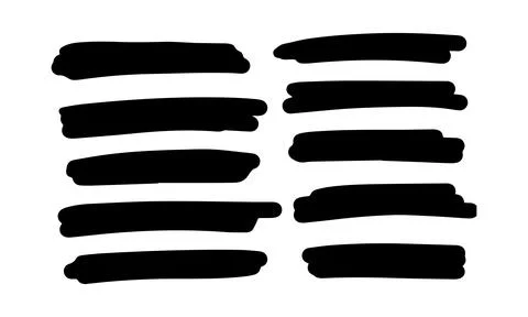 Set of hand drawn note elements. Highlight text. Marker elements Stock Illustration