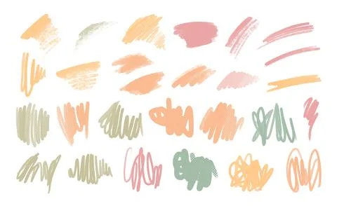 Set of hand drawn organic textured shapes 库存插图