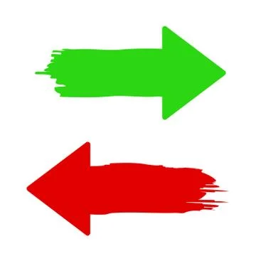 Set of hand drawn paint arrows. Vector illustration Stock Illustration