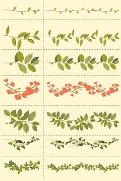 Set of hand drawn pattern brushes. 스톡 일러스트