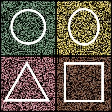 Set hand drawn pattern Stock Illustration